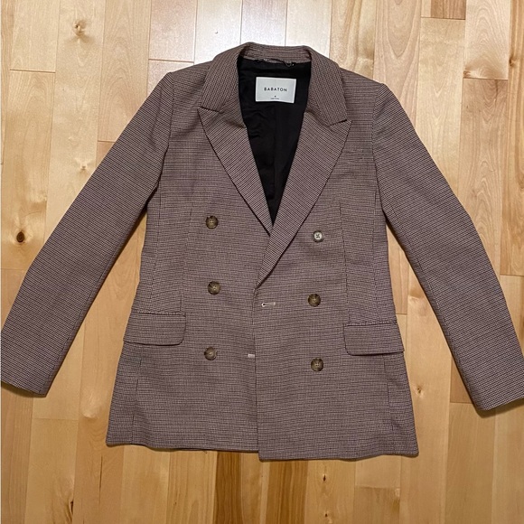 Aritzia Babaton Samuel Plaid Houndstooth Wool Blazer - Picture 3 of 5